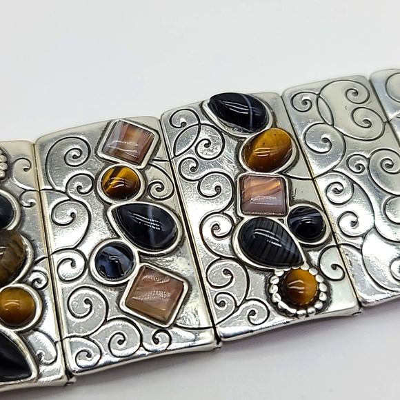 $88 NWTS Brighton "Eye Of The Tiger" Panel Bracelet w Semi-Precious Stones! 🐯 - Picture 6 of 16